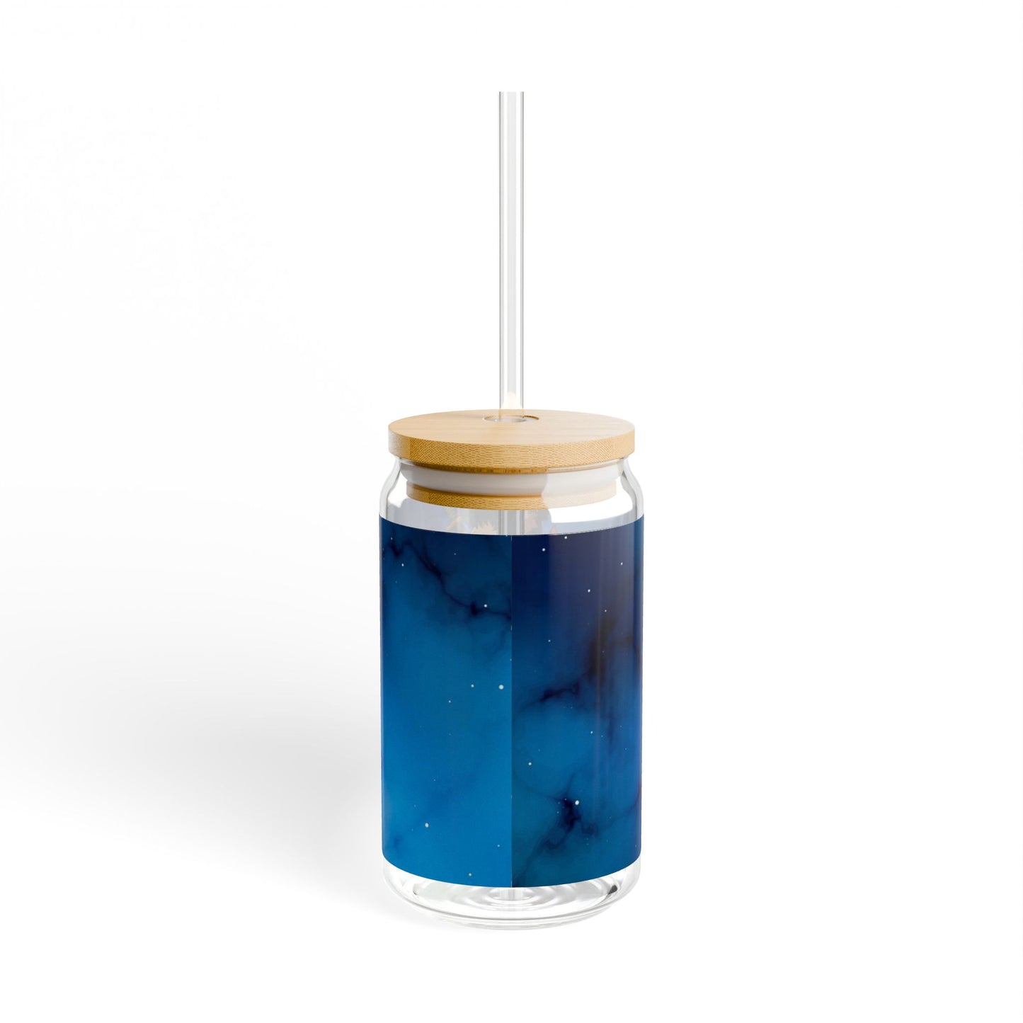 Eco-Friendly Sipper Glass, 16oz | Artistic Drinkware, Water Bottle, Reusable Glass, Nature Gift, Cool Beverage Container