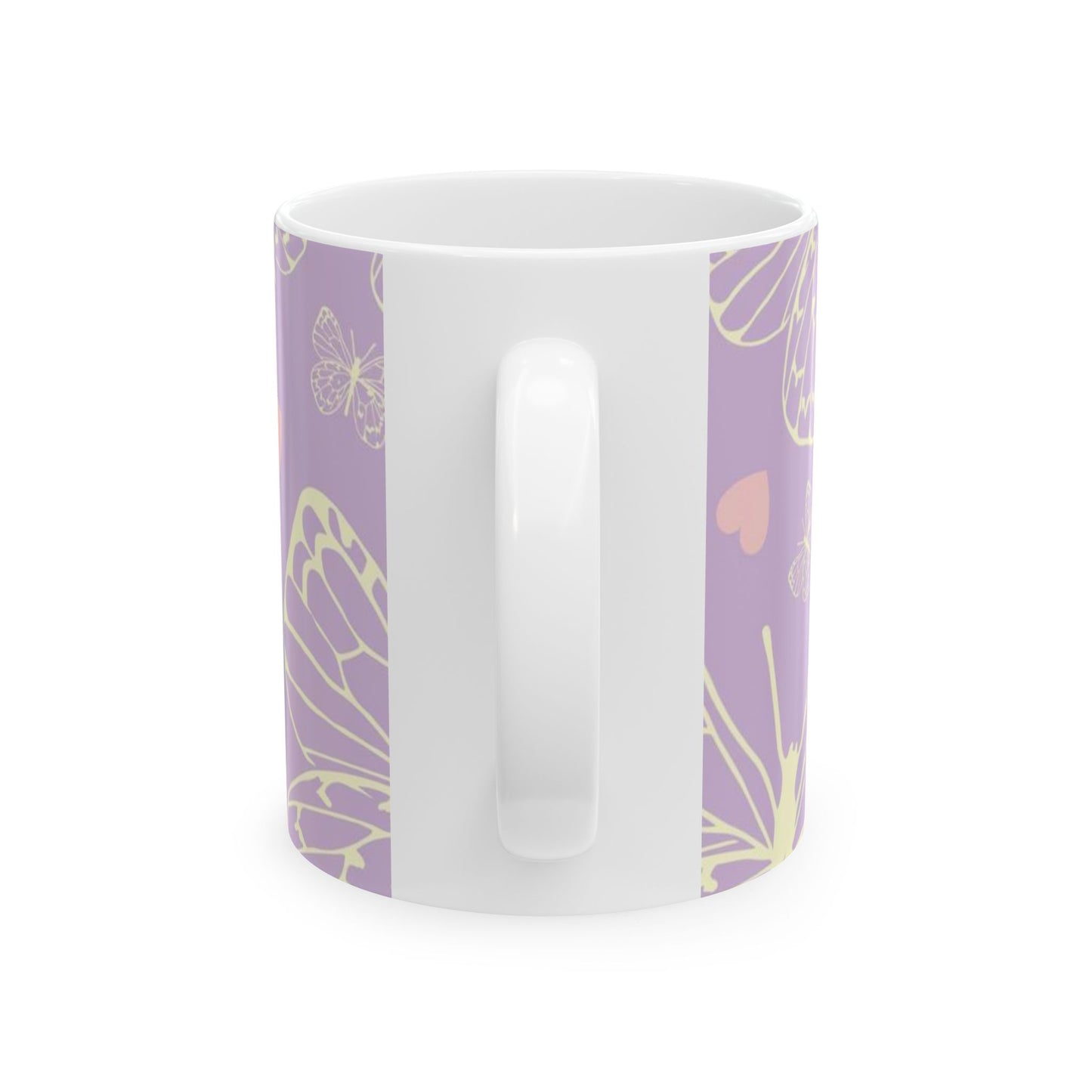 Butterfly Dreams Ceramic Mug, Cute Coffee Cup, Butterfly Lover Gift, Pastel Mug for Tea, Spring Decor