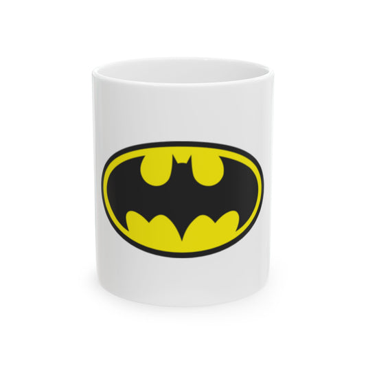Batman Themed Ceramic Mug, Perfect for Superhero Fans, Gift for Birthdays, Collectible Cup, Unique Coffee Mug, Fun Home Decor
