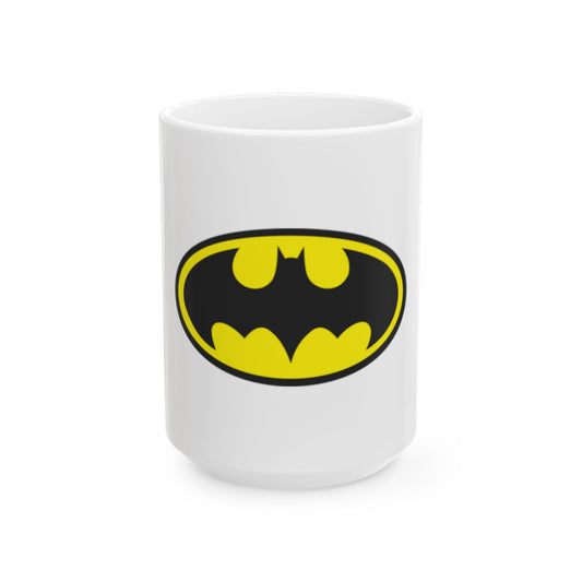 Batman Themed Ceramic Mug, Perfect for Superhero Fans, Gift for Birthdays, Collectible Cup, Unique Coffee Mug, Fun Home Decor
